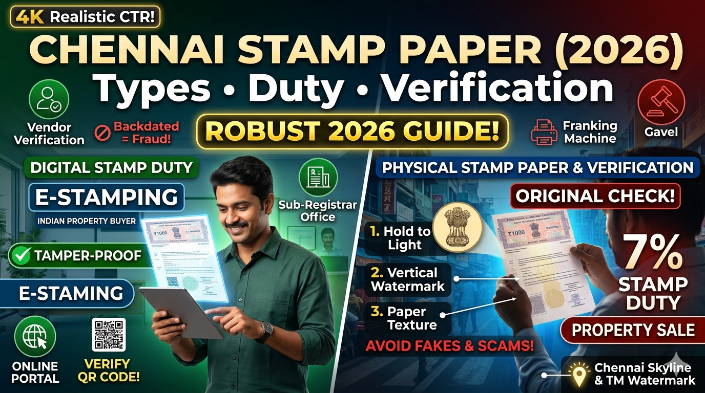 Read more about the article Stamp Paper In Chennai Guide 2026: Types, Duty & Original Check